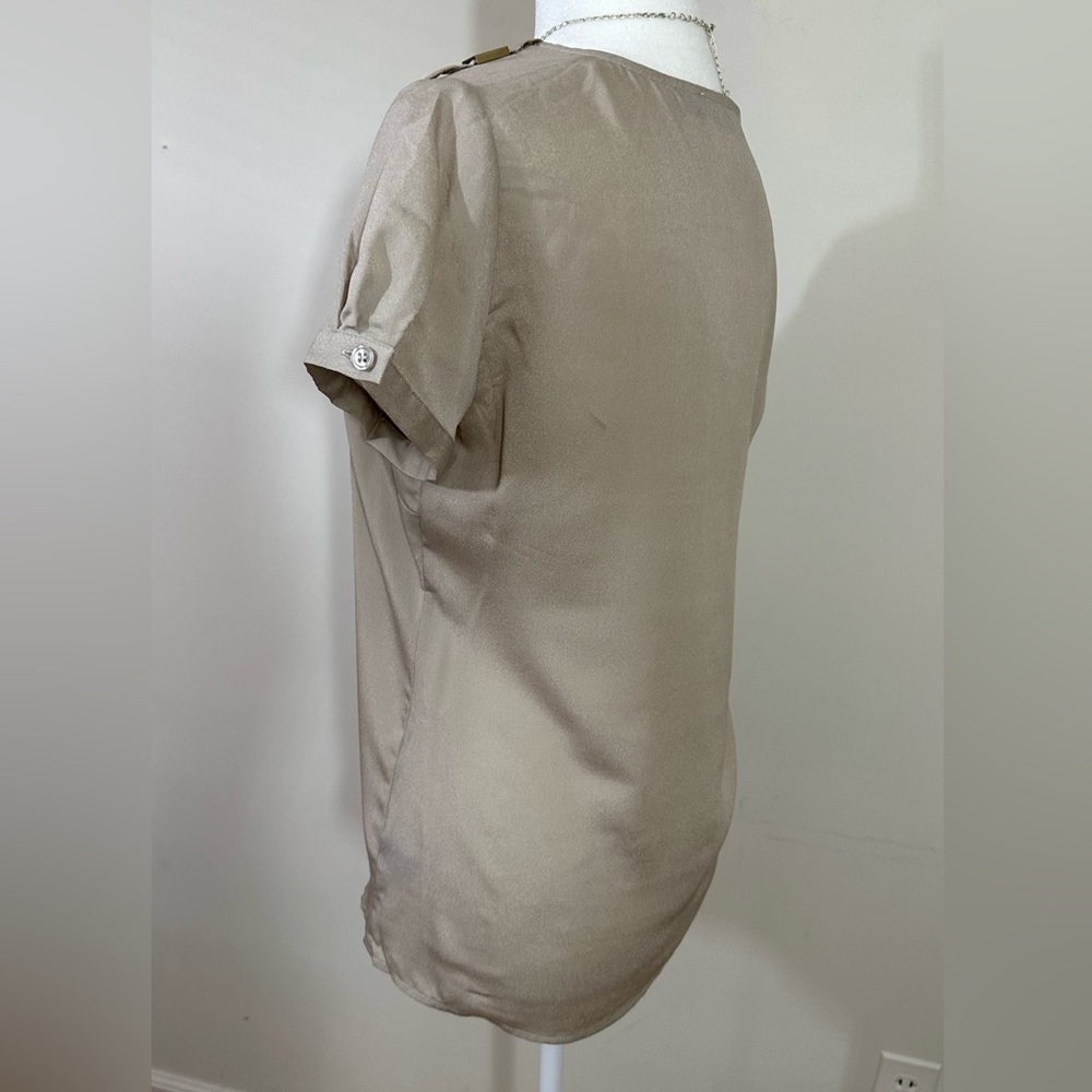 The Limited sz sm top silky feel semi dressy in a tan color - Picture 7 of 12